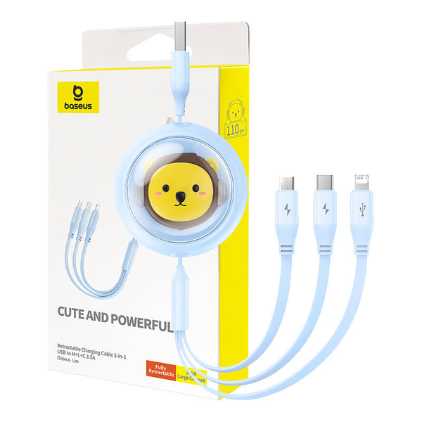 Nabíjecí kabel 3v1 Baseus USB na USB-C, USB-M, Lightning 3,5A, 1,1m