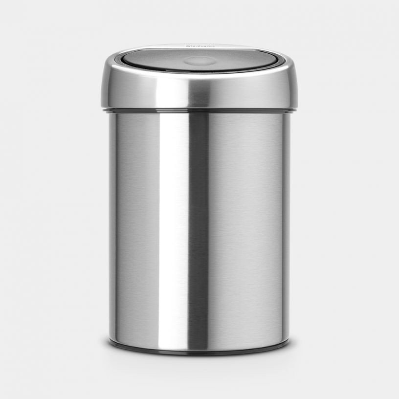 Brabantia Touch Bin fali/álló nyomófedeles hulladékgyűjtő XXS, 3L - A méret, r.m. acél, selyem matt - 363986 (BRA363986)
