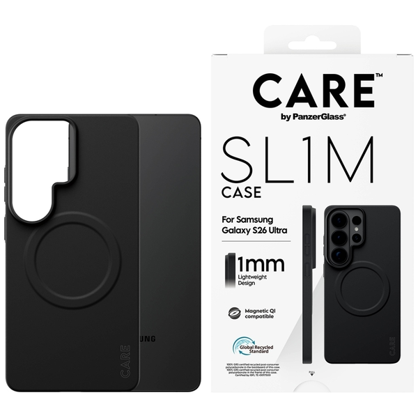PanzerGlass CARE™ by ® SL1M Case Black w. Qi Samsung Galaxy S26 Ultra custodia per cellulare 17,5 cm (6.9")
