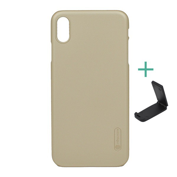 NILLKIN SUPER FROSTED műanyag telefonvédő (gumírozott, érdes felület + asztali tartó) ARANY [Apple iPhone XS Max 6.5] (5996457799992)