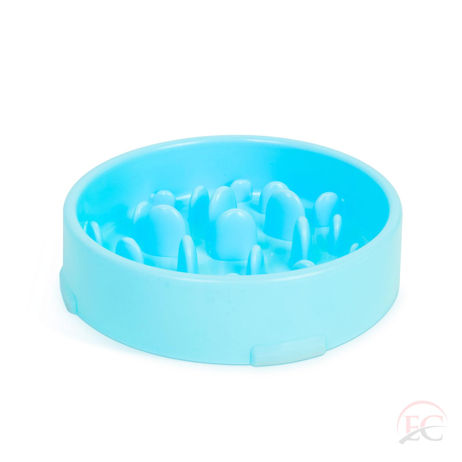 Yummie Kutya és Macska evés lassító műanyag tál 20cm - Kék (60009BL)