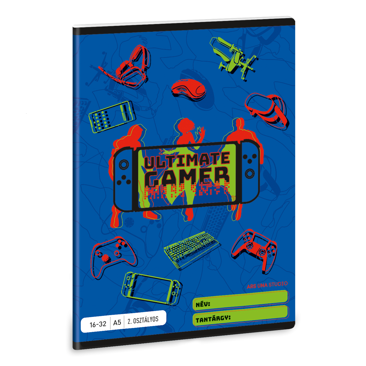 Ars Una Ultimate Gamer 32 lapos A5 2. osztályos vonalas füzet - Mintás (53591418)