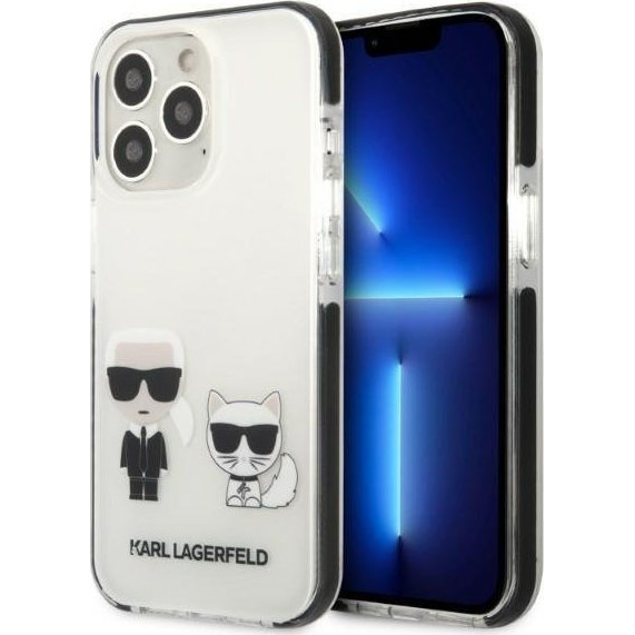 Karl Lagerfeld Karl and Choupette TPE hátlap tok Apple iPhone 13 Pro Max, fehér (KLD1394)