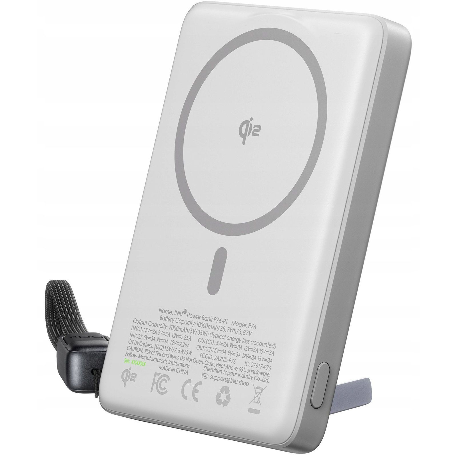 INIU MagPro Slim 10K ezüst power bank (P76-P2)