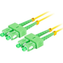 Оптичен мрежов кабел с дължина 1 m и SC/APC-SC/APC конектори, Lanberg Z43092, SM, DUPLEX 3.0MM G657A1 LSZH, жълт