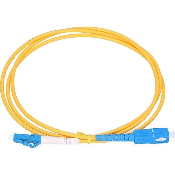 Мрежов кабел Extralink, LC, UPC, G.652D, Симплекс, 3.0 мм, 1 м, Жълт