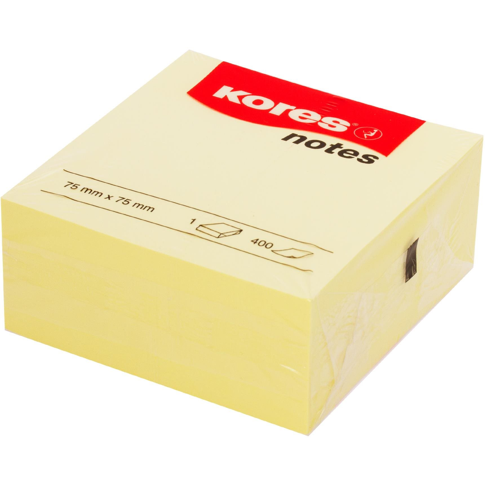 KORES CUBO 75 x 75, 400 lap, sárga (46074)