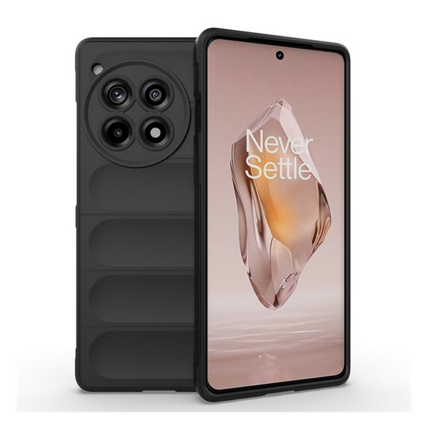 Szilikon telefonvédő (ütésállóság, kameravédő, 3D) FEKETE OnePlus 12R "Gigapack csomagolás" (GP-154385)