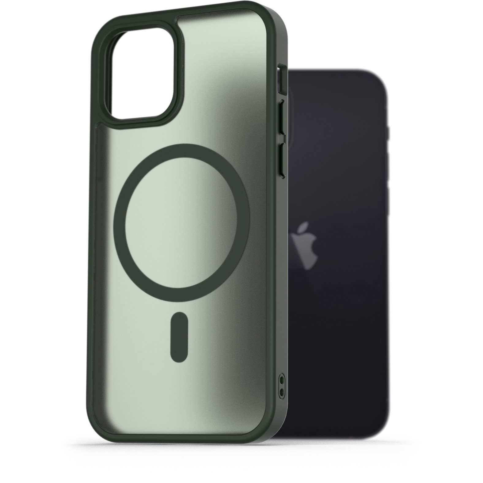 AlzaGuard Matte Case Compatible with Magsafe iPhone 12 / 12 Pro sötétzöld tok (AGD-PCMM67DE)
