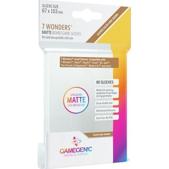 Asmodee - Matte 7 Wonders Sleeves 67x103mm (80)