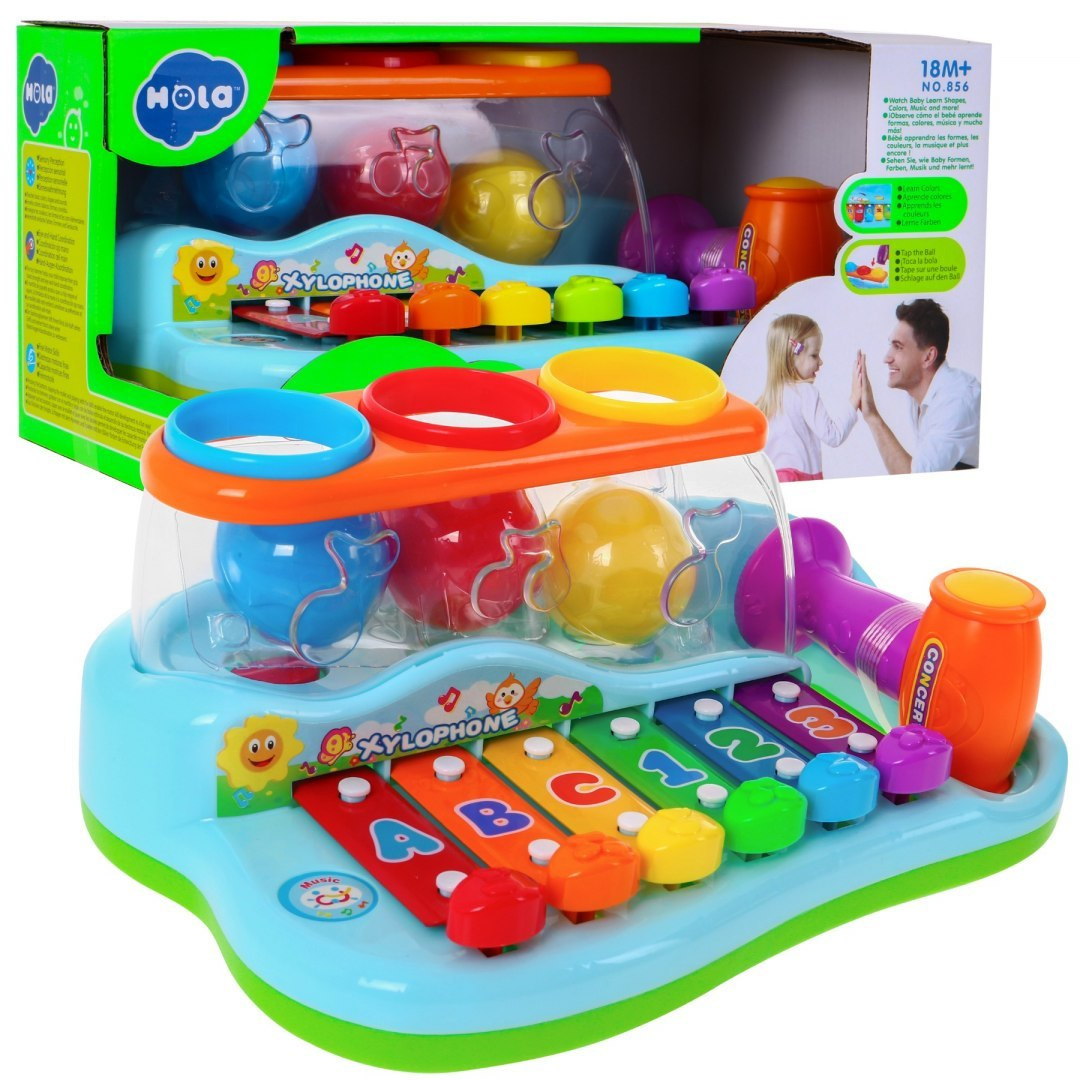 Xilofon kalapáccsal és tarka golyókkal (856)