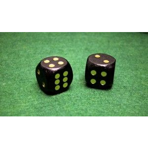 Noname 732032 Fekete fa dobókocka 16 mm (1 db / csomag) (HOT20953)