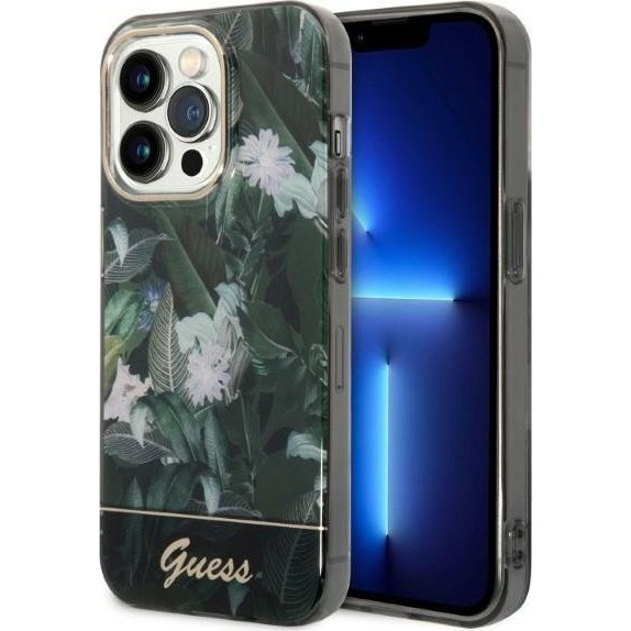 GuessJungle Collection Apple iPhone 14 Pro Max hátlap tok, zöld (GUE2263)
