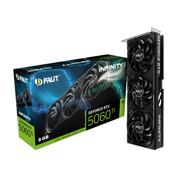 Placa video Palit Geforce RTX 5060 Ti Infinity 3, 8GB GDDR7, 2572 MHz, 128 bits, Ray Tracing, DLSS 4