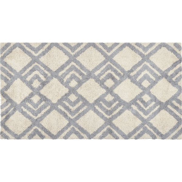 Alfombra De Algodón Beige Claro Gris 80 X 150 Cm Hecho A Mano Dormitorio Nevsehir - Beige