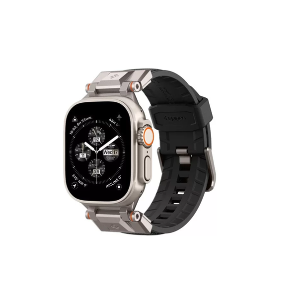 Spigen DuraPro Armor Apple Watch S4/5/6/7/8/SE Szilikon szíj 49/45/44/42mm - Fekete