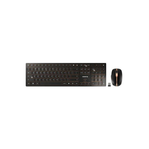 CHERRY DW 9100 SLIM tastatur Mus inkluderet Universel RF trådløs + Bluetooth Nordisk Sort