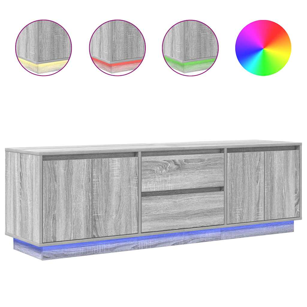 szürke sonoma színű TV-szekrény LED-lámpákkal 160,5x41x50 cm (3328431)