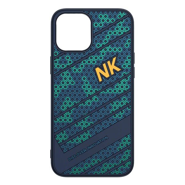 NILLKIN STRIKER műanyag telefonvédő (szilikon keret, közepesen ütésálló, méhsejt minta) SÖTÉTKÉK [Apple iPhone 12 Pro Max]