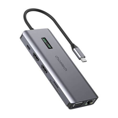 Choetech 12in1 USB-C HUB szürke (HUB-M26) (HUB-M26)
