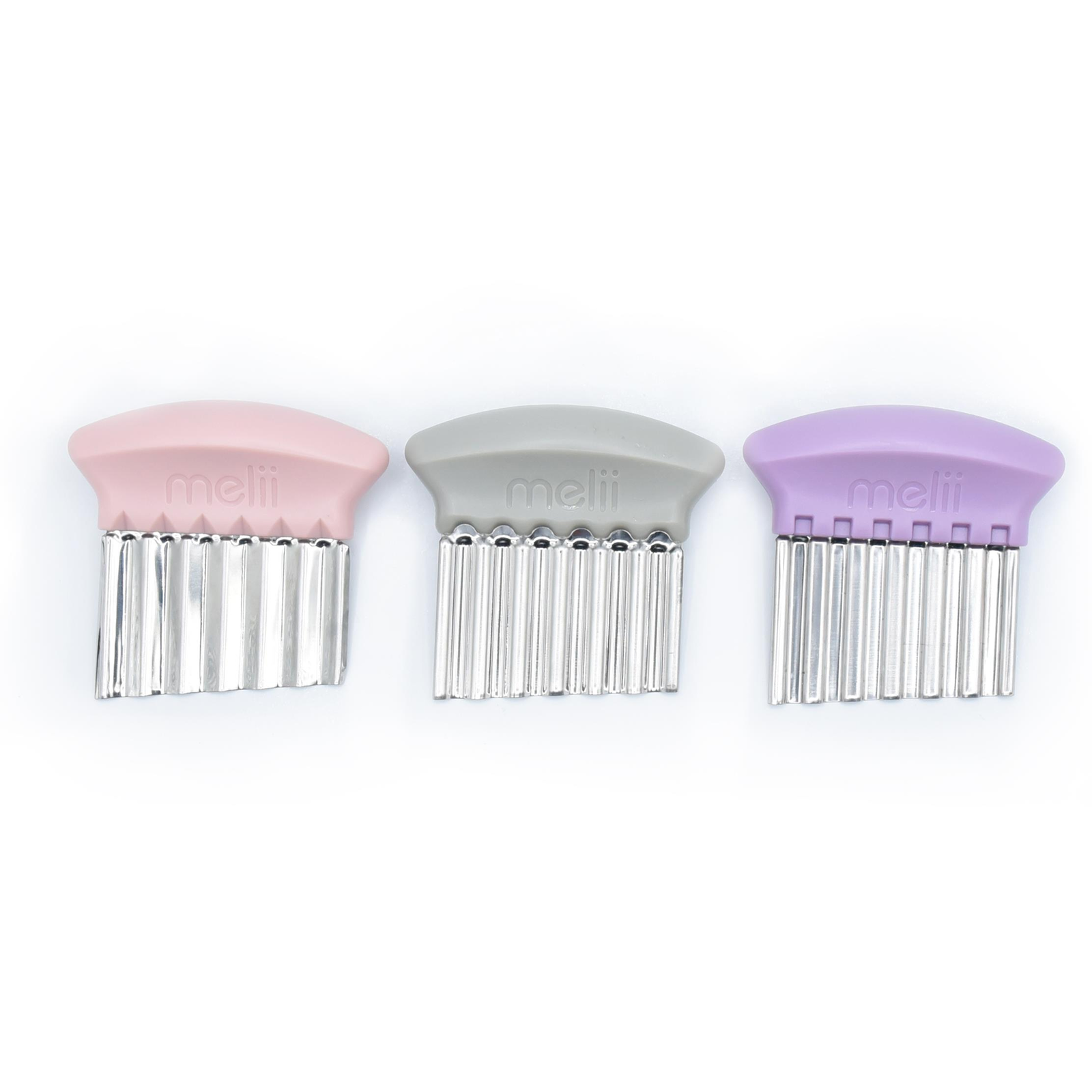 Melii Hullámos szeletelő rózsaszín/szürke 3 darab (790693201005)