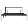 fekete fém ágykeret 140 x 200 cm
