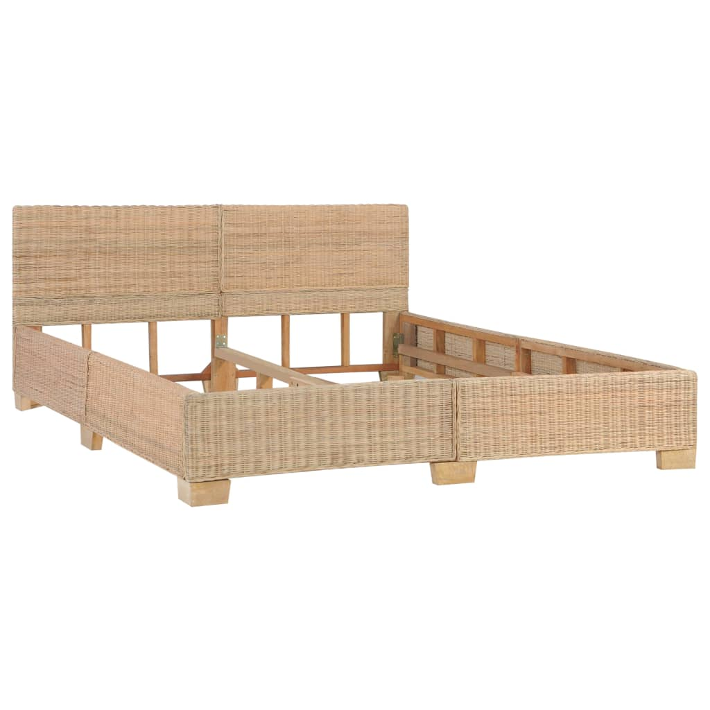 kézzel font valódi rattan ágykeret 160 x 200 cm (283089)