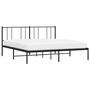 fekete fém ágykeret fejtámlával 180 x 200 cm