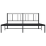 fekete fém ágykeret fejtámlával 180 x 200 cm