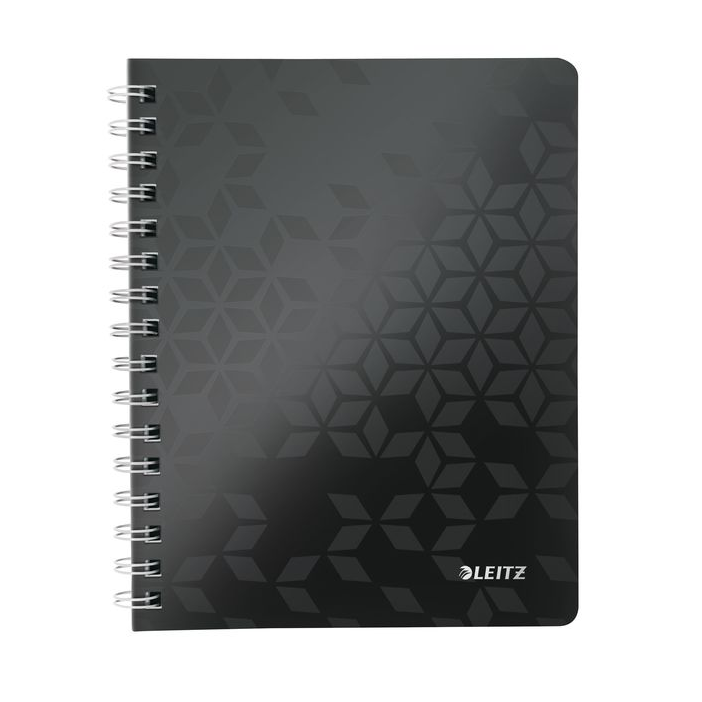 Leitz Wow 80 lapos A5 kockás spirálfüzet - Fekete (46410095)