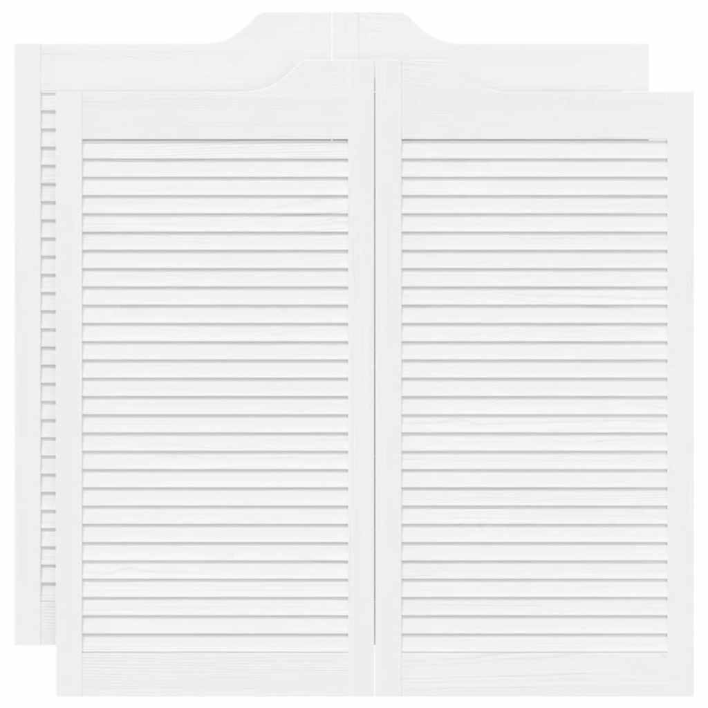 fehér lengőajtók lamellás kialakítású 2 pár 100x100 cm (4107147)