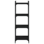 4 szintes fekete szerelt fa könyvespolc 40 x 30 x 120 cm