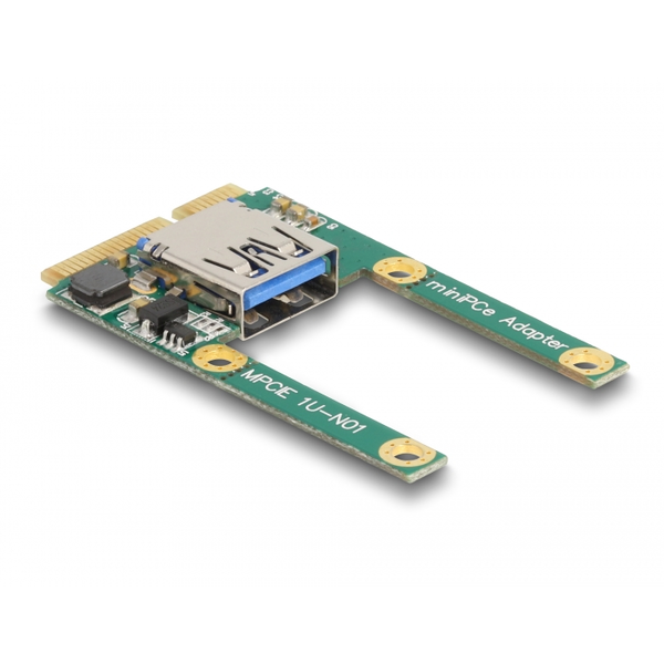 Delock Mini PCIe I/O 1 x A-típusú USB 2.0-s csatlakozó (teljes méret/fél méret) (80039)
