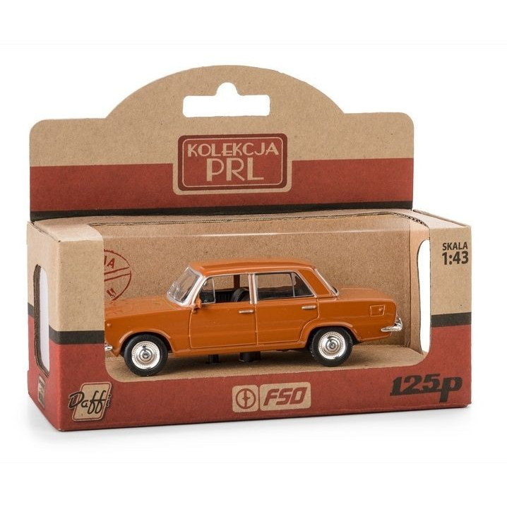 Daffi: PRL Fiat 125p autó fém és műanyag modell - Barna (K-588)