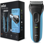 Braun Series 3 3010 Wet & Dry Planžetový holiaci strojček Zastrihávač Čierna, Modrá