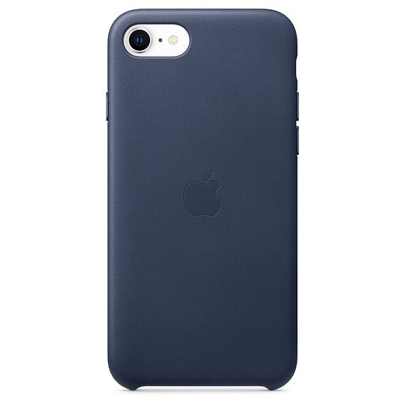 Предпазен калъф Apple за iPhone SE 2, Кожа, Midnight Blue