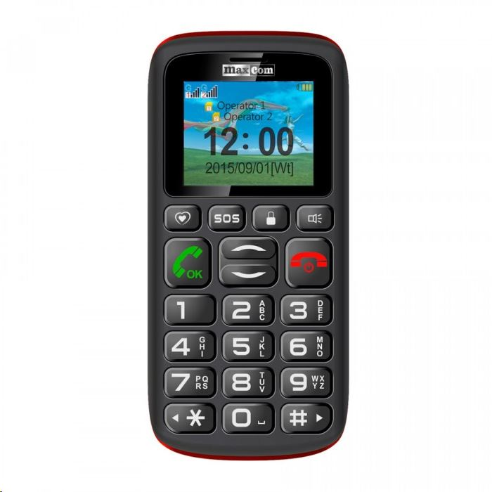 Maxcom MM428BB Dual-Sim mobiltelefon fekete-piros (MM428BB)