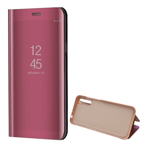 Huawei Y8p, Oldalra nyíló tok, hívás mutatóval, Smart View Cover, vörösarany (utángyártott) (G98130)