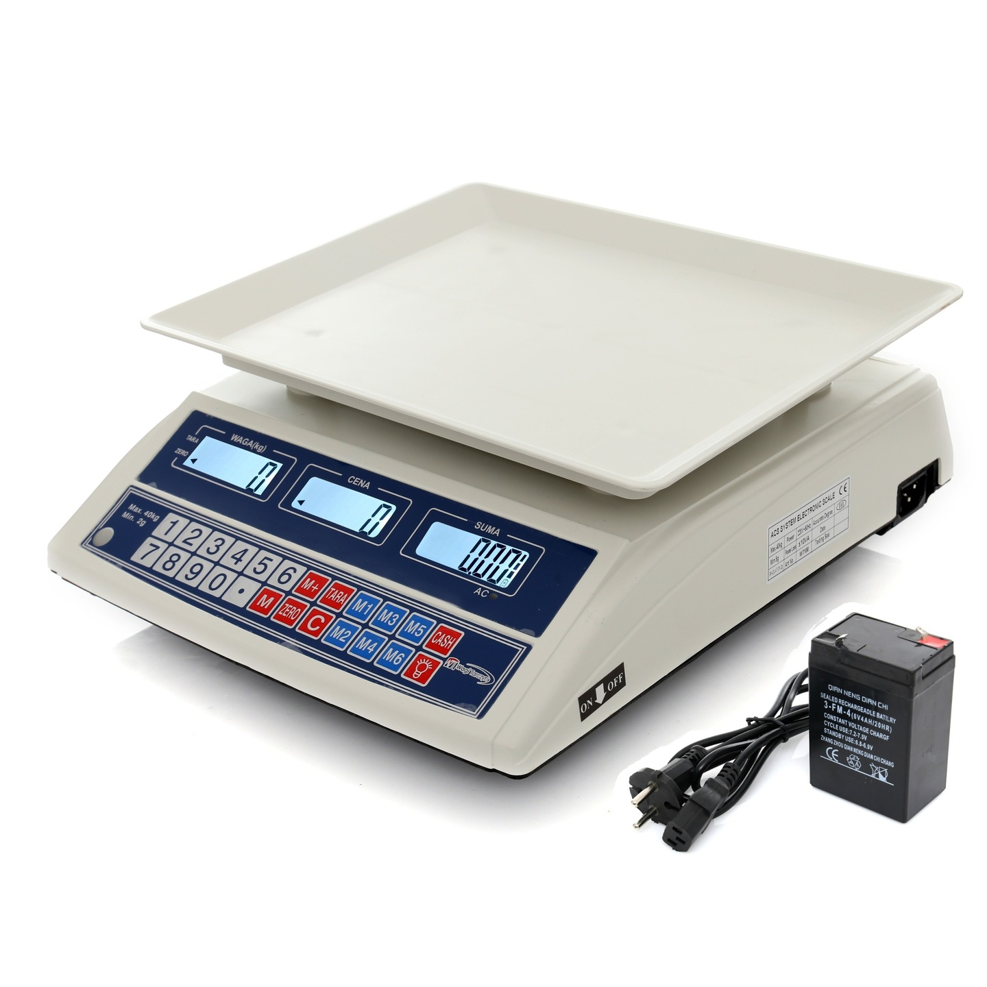 Wagi WT-100 Digitális Bolti mérleg - Fehér (WT-100)