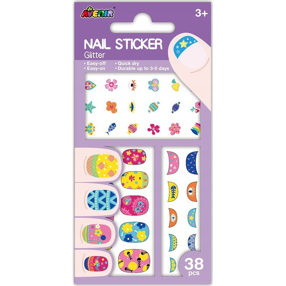 Avenir Csillogó Körömmatrica Szett - Virágok (401665)