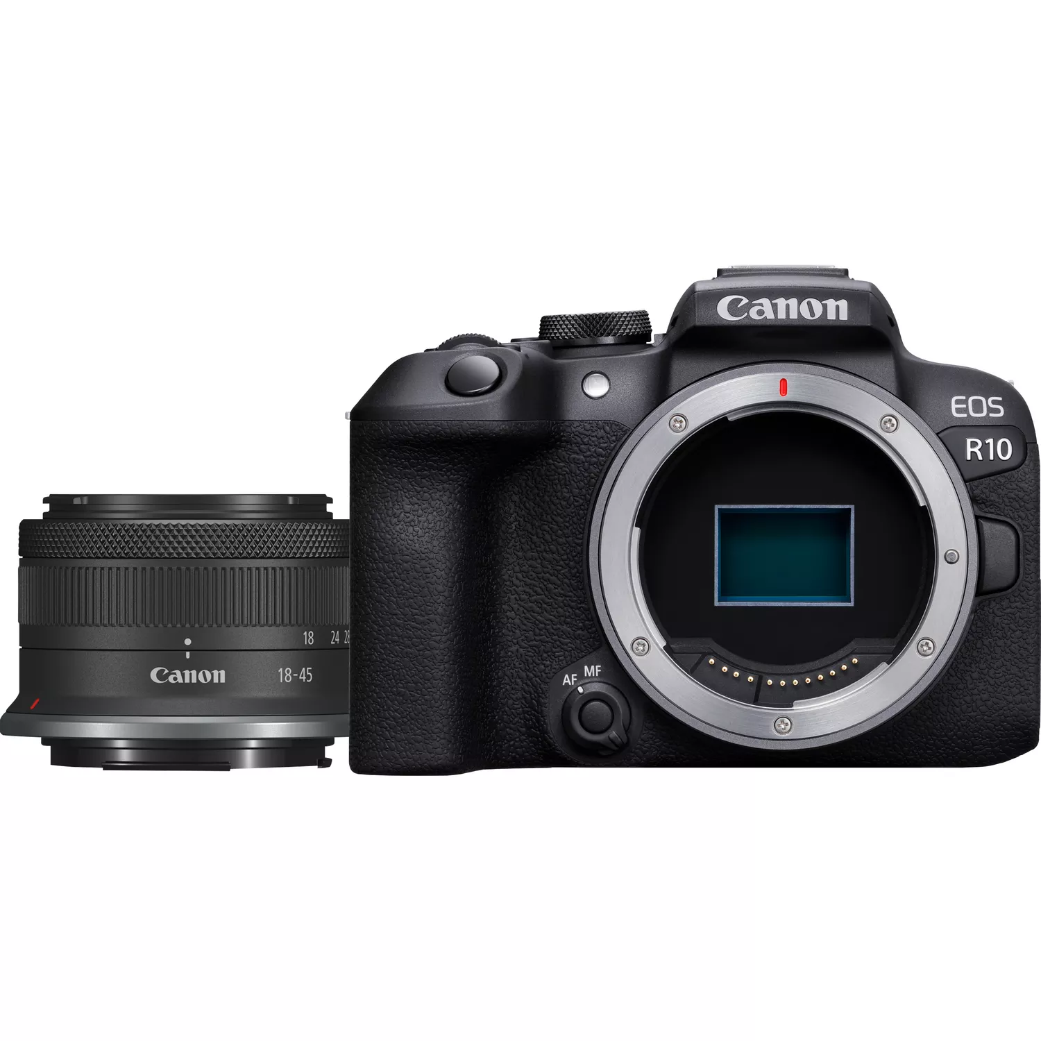 Canon EOS R10 + RF-S 18-45mm F4.5-6.3 IS STM MILC 24,2 MP CMOS 6000 x 4000 px Čierna