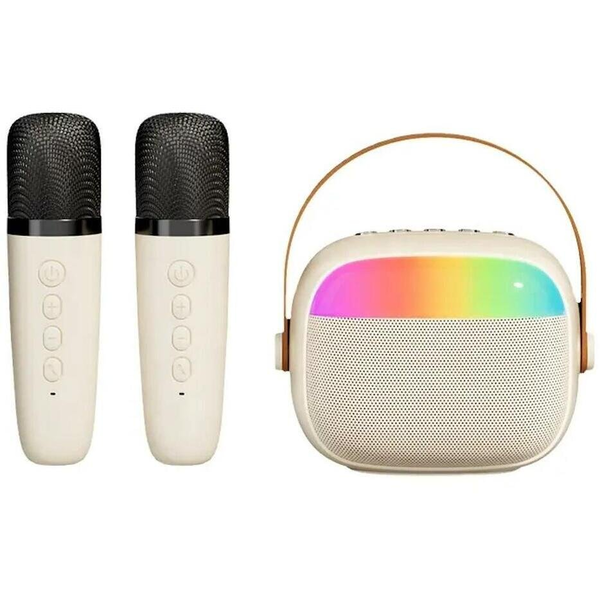 K30 RGB Portable BT karaoke system with x2 Wireless mics
