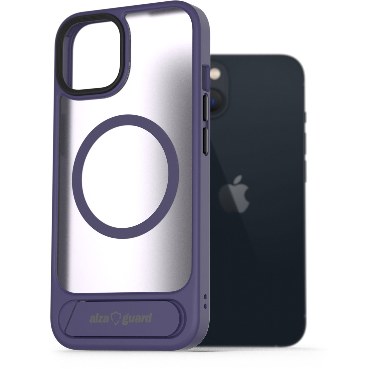 AlzaGuard Matte Case with Stand Compatible with MagSafe for iPhone 13 lila tok (AGD-PCH00014U)