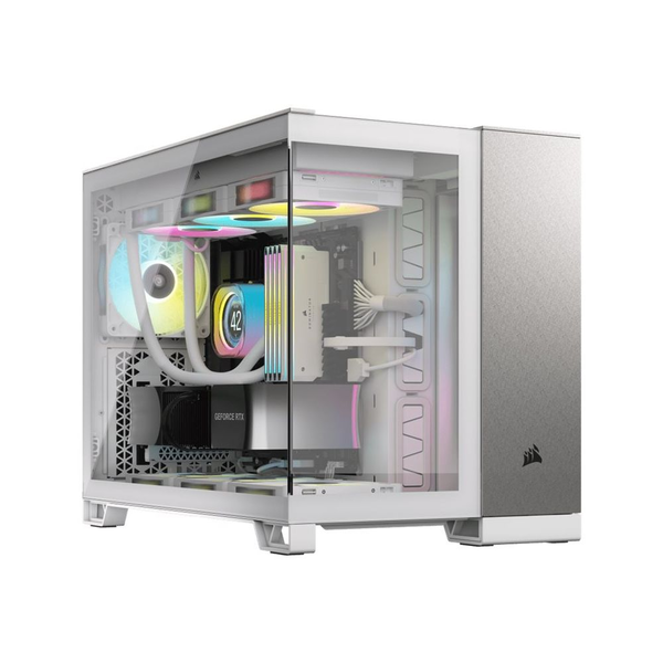 Corsair 2500X Mini Tower Extended ATX számítógépház - Fehér fém / Szürke Alu