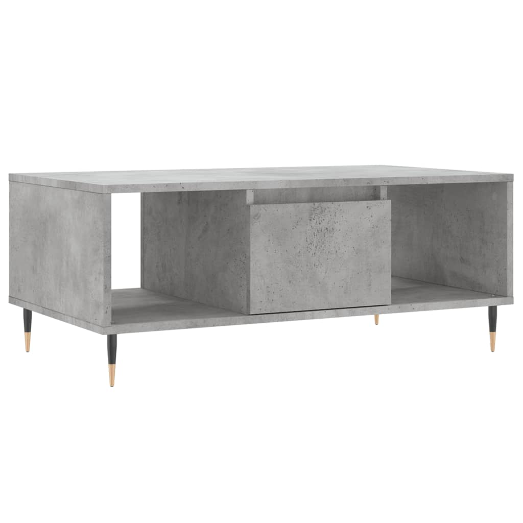 betonszürke szerelt fa dohányzóasztal 90x50x36,5 cm (830584)
