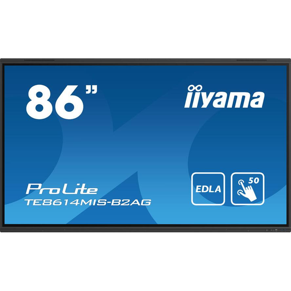 iiyama PROLITE TE8614MIS-B2AG Pantalla plana para señalización digital 2,18 m (86") LCD Wifi 435 cd / m² 4K Ultra HD Negro Pantalla táctil Procesador incorporado Android 24/7