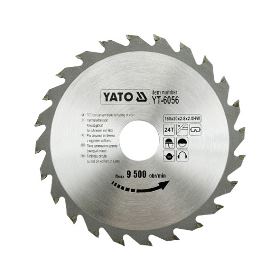 LÁTÓTÁRCSA 160X24TX30 MM YT-6056 YATO (YT-6056)