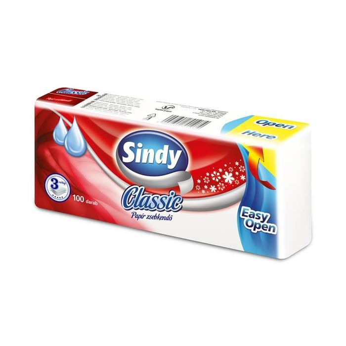 Sindy papír zsebkendő 3 rétegű, 100db classic (KPC31001166) (KPC31001166)