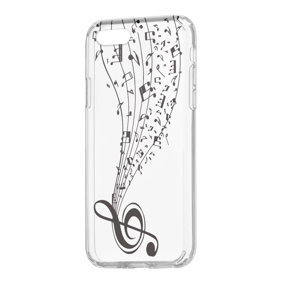 Apple iPhone XS Max, TPU szilikon tok, zene minta 2, Ultra Trendy, átlátszó/fekete (73019)