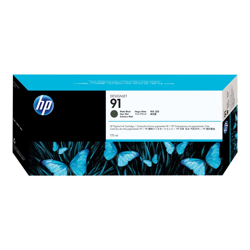 HP 91 775-ml matt, svart pigmentblekkpatron med Vivera-blekk atramentová náplň 1 kusov Originál Matne čierna (C9464A)